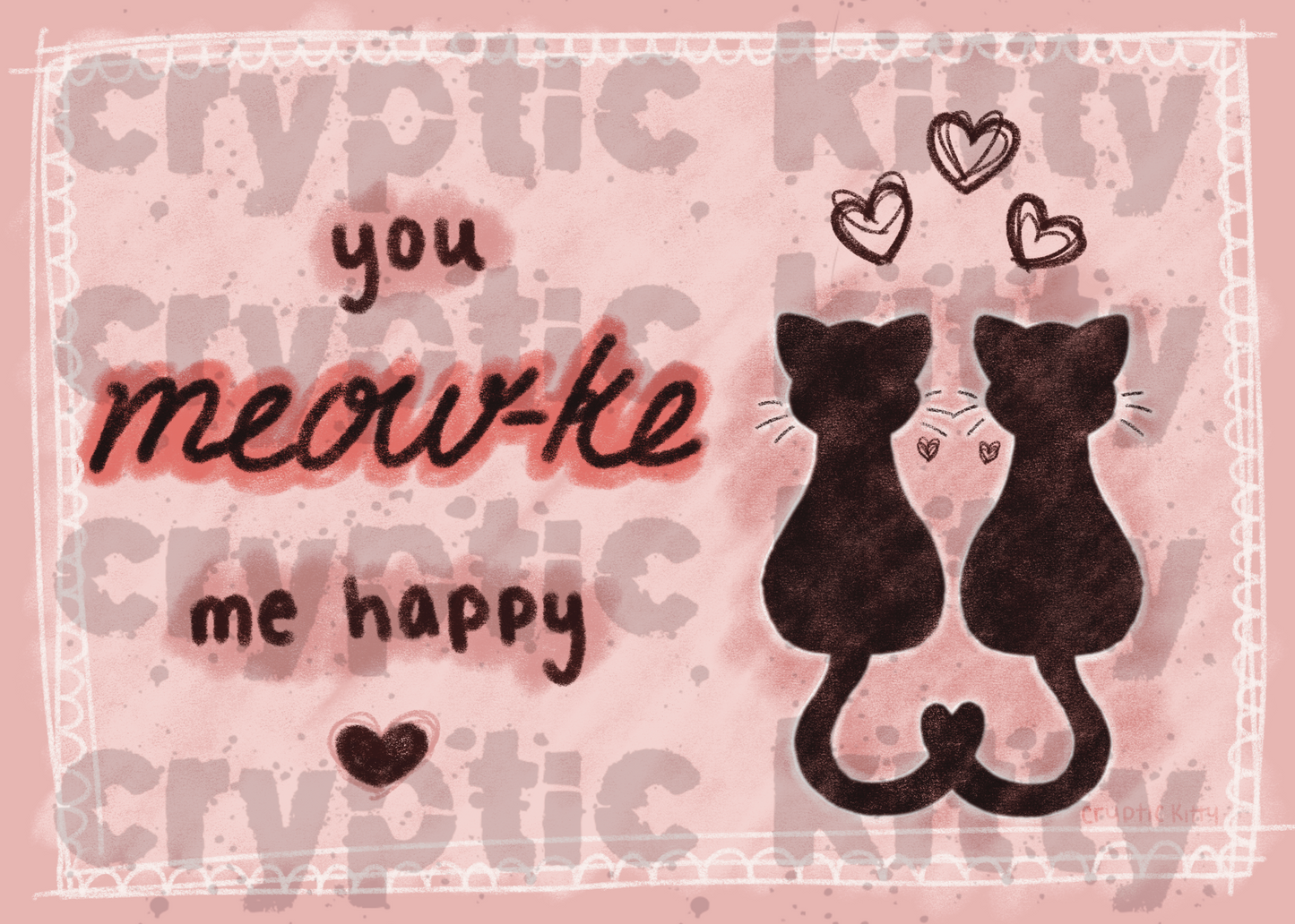 you meow-ke me happy downloadable card