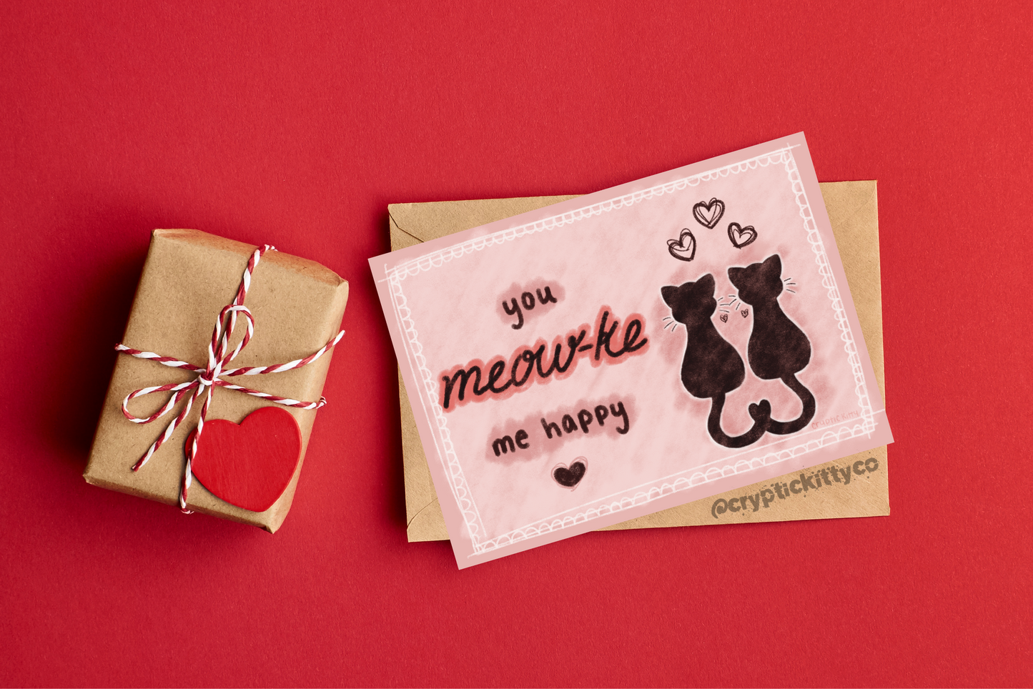you meow-ke me happy downloadable card