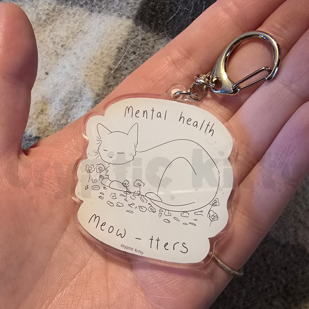 mental health meow-tters keychain