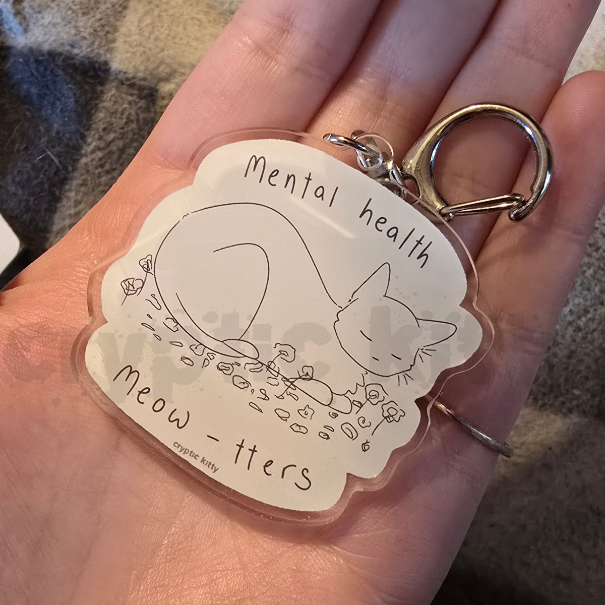 mental health meow-tters keychain