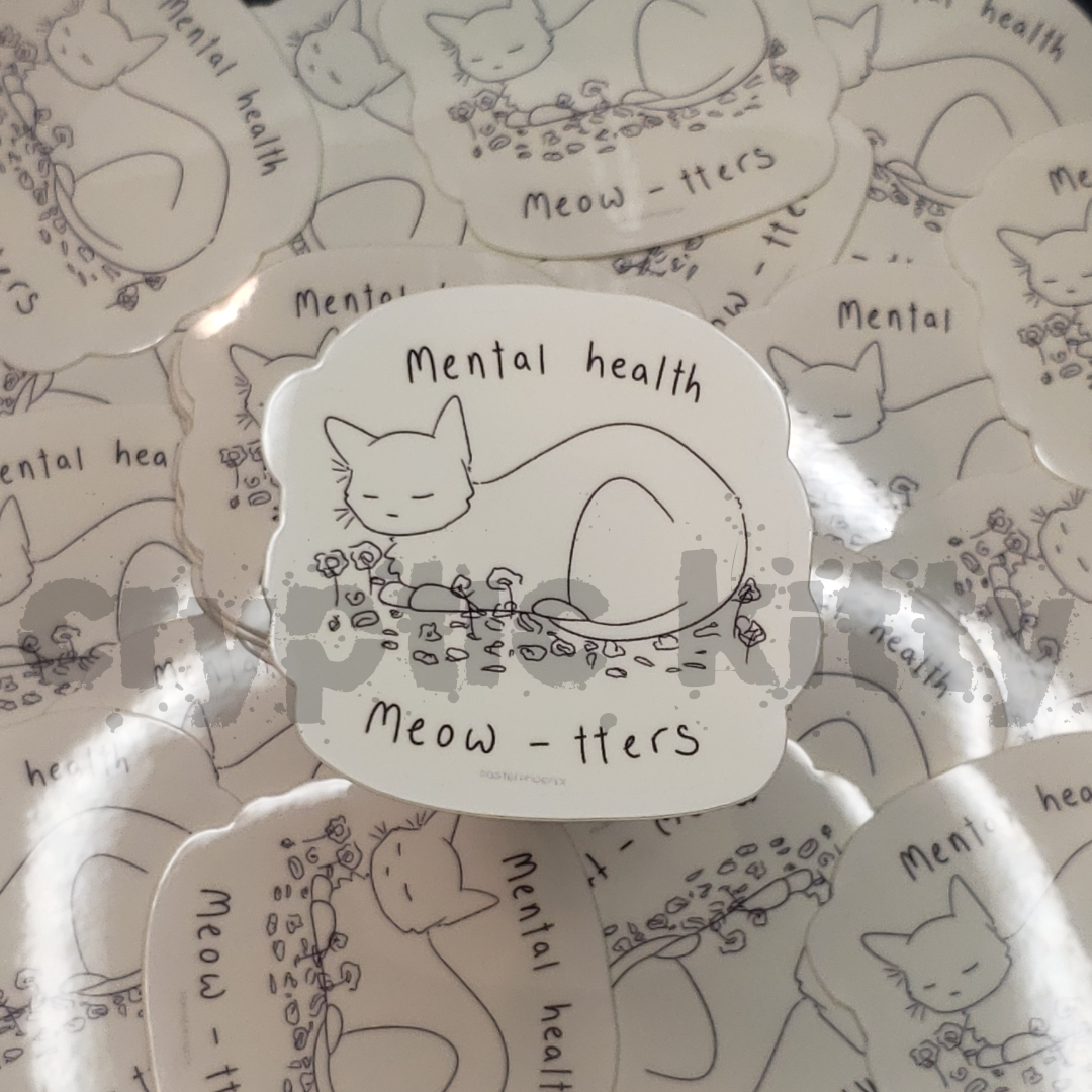 mental health meow-tters sticker