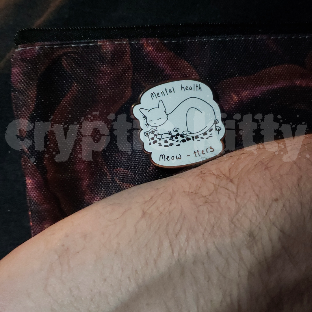 mental health meow-tters enamel pin