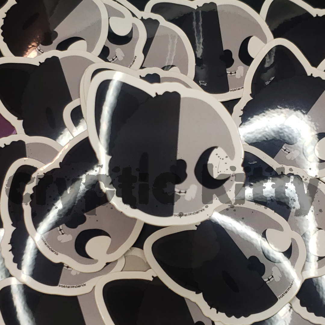 skull kitty sticker