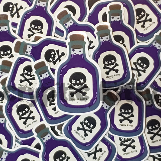 poison bottle sticker