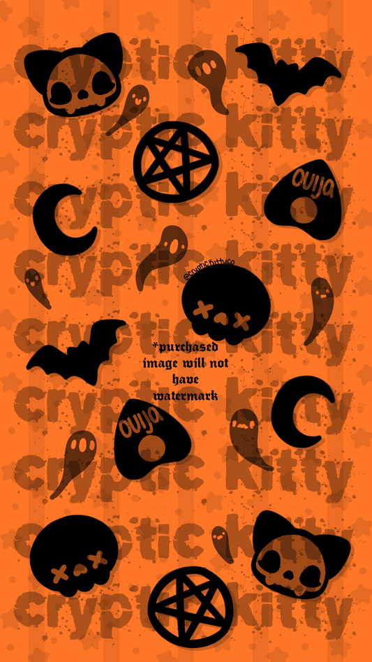 pastel goth phone wallpaper orange