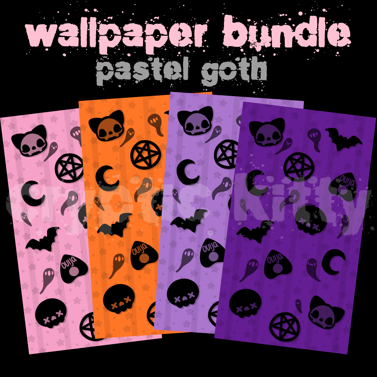 pastel goth phone wallpaper bundle