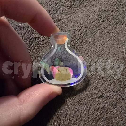 toad in a bottle acrylic pin