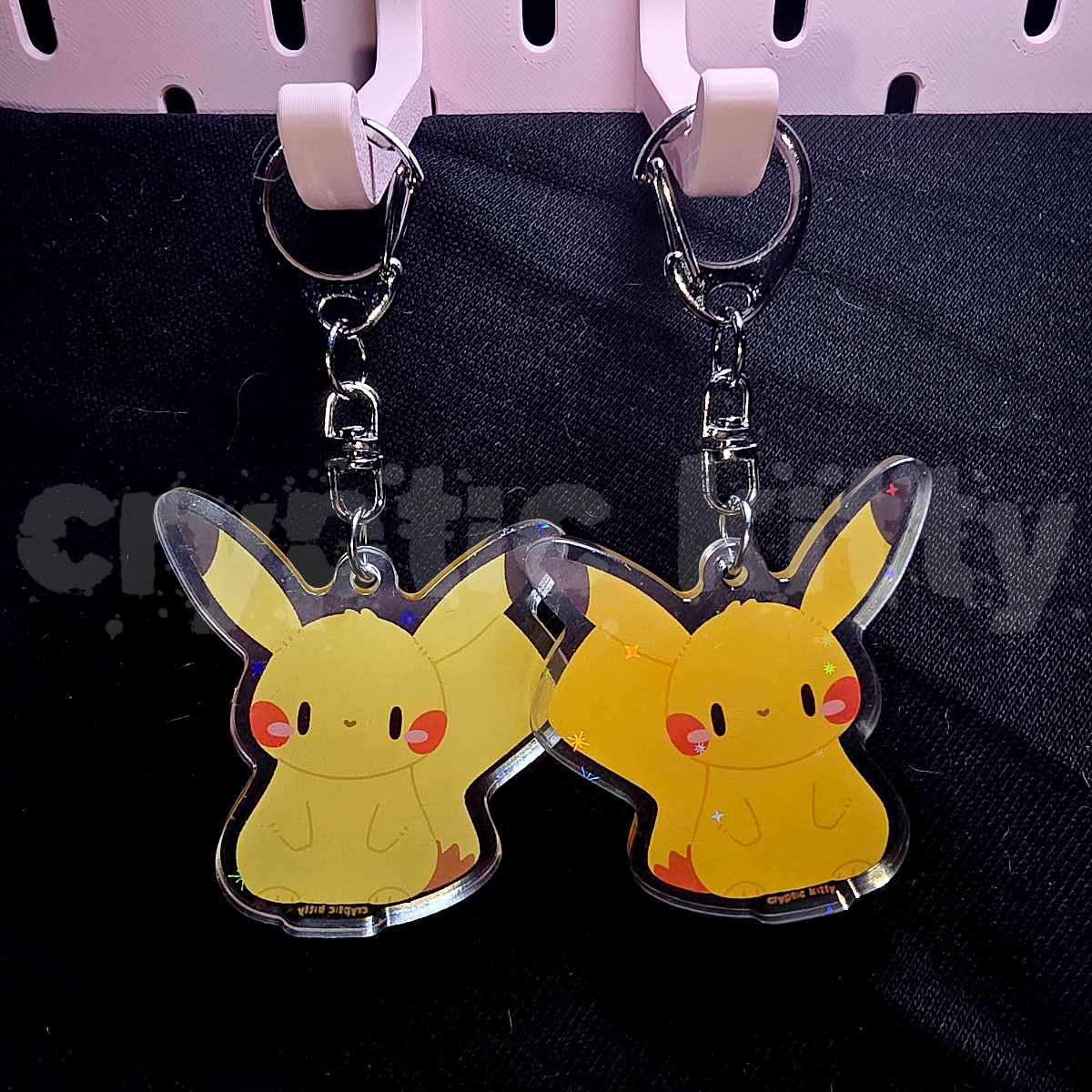 shiny pikachu keychain