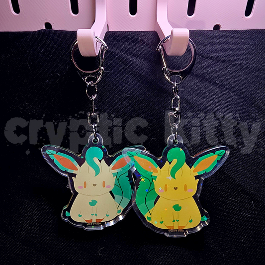 shiny leafeon keychain